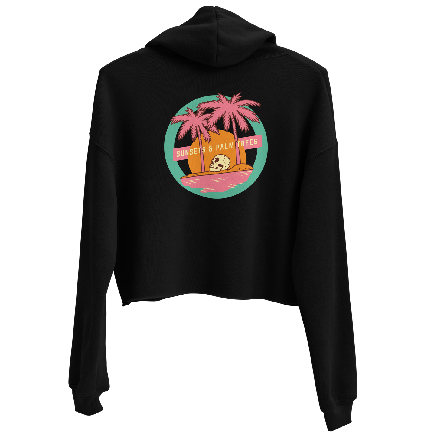 Sunsets & Palm trees Crop top Hoodie