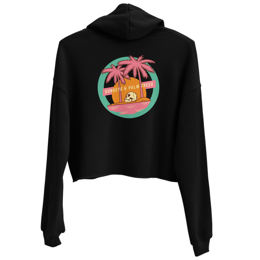 Sunsets & Palm trees Crop top Hoodie