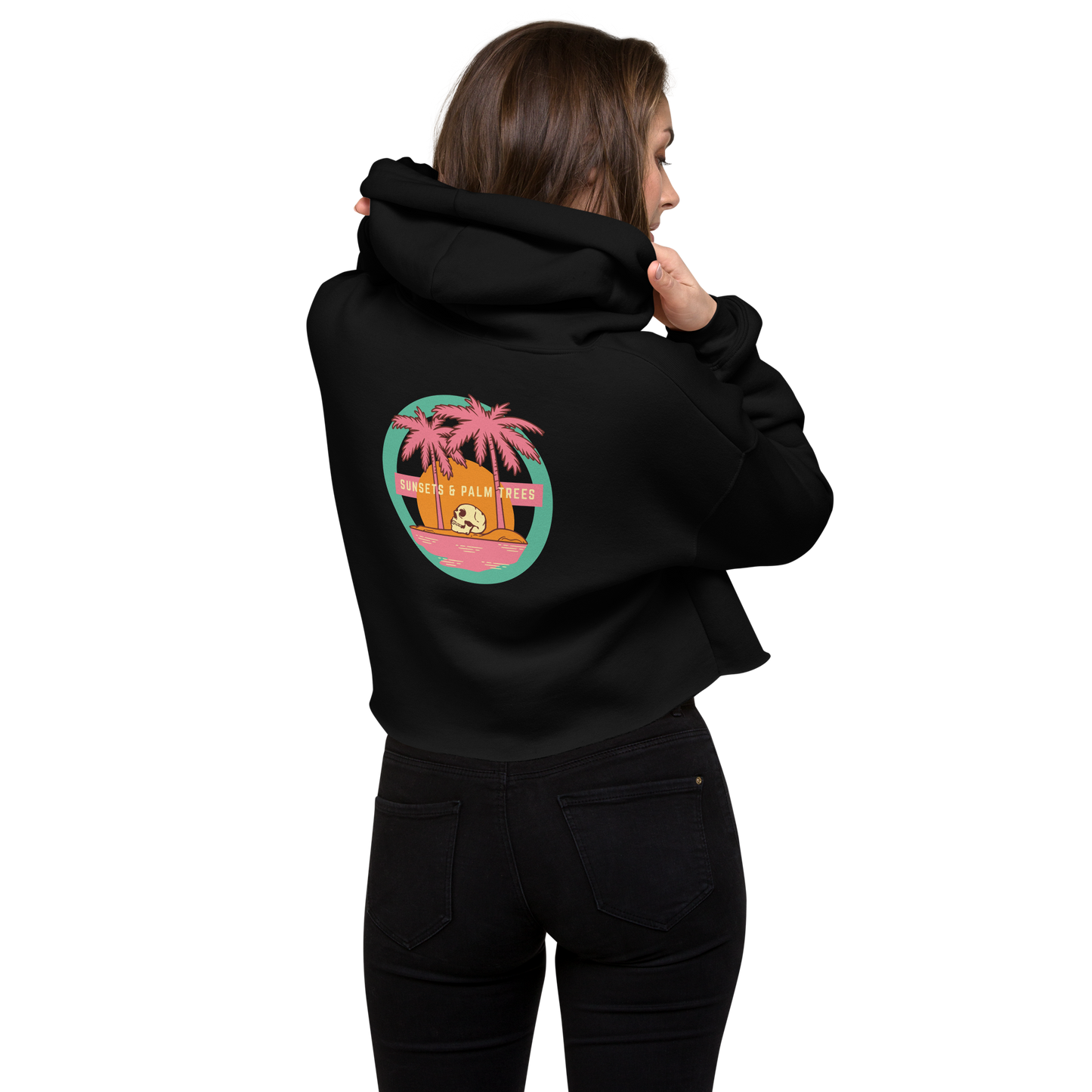 Sunsets & Palm trees Crop top Hoodie